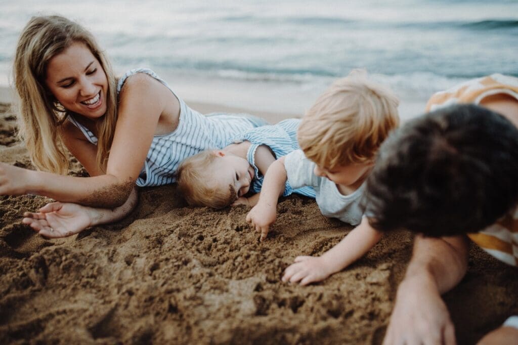 Spending family time on the beach