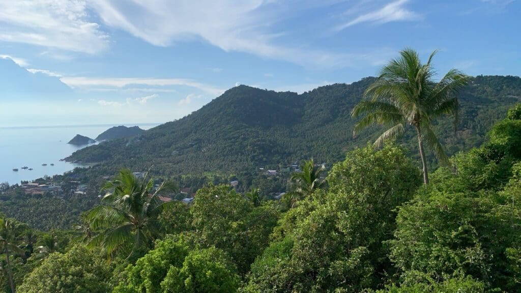 Mountain and ocean view from Two View Viewpoint  Koh Tao, Thailand
