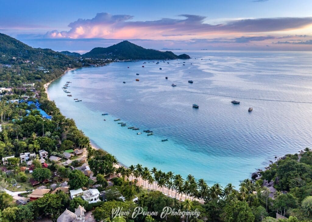 Sairee beach side sun set Koh Tao